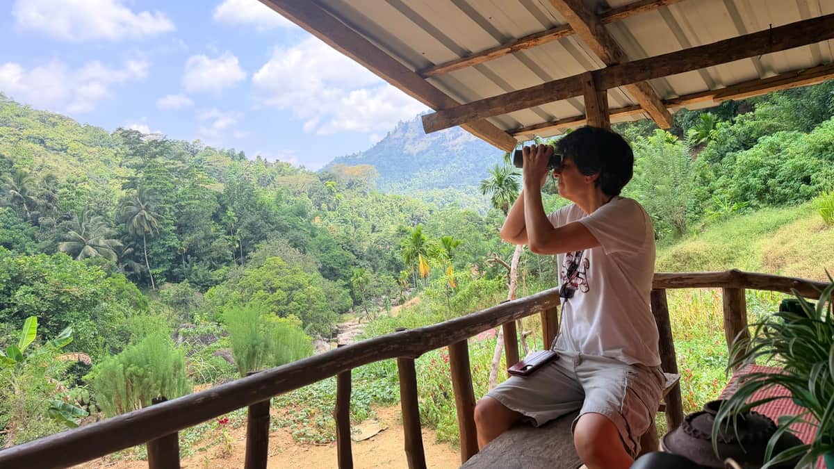 Watching from the covered hide above the valley