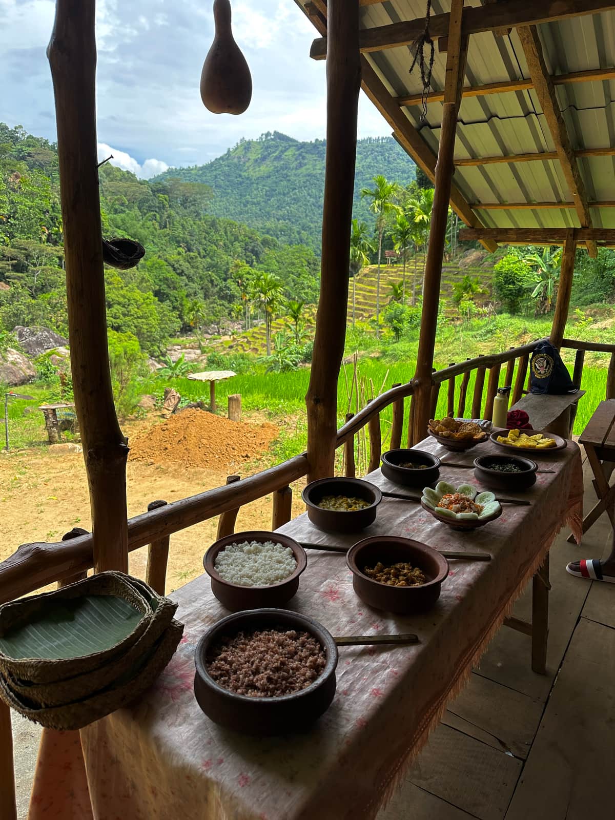 The outdoor kitchen in the rice paddies, where the cooking class is held