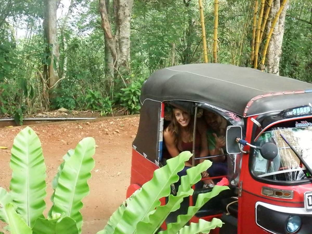 Setting off by tuktuk towards the village