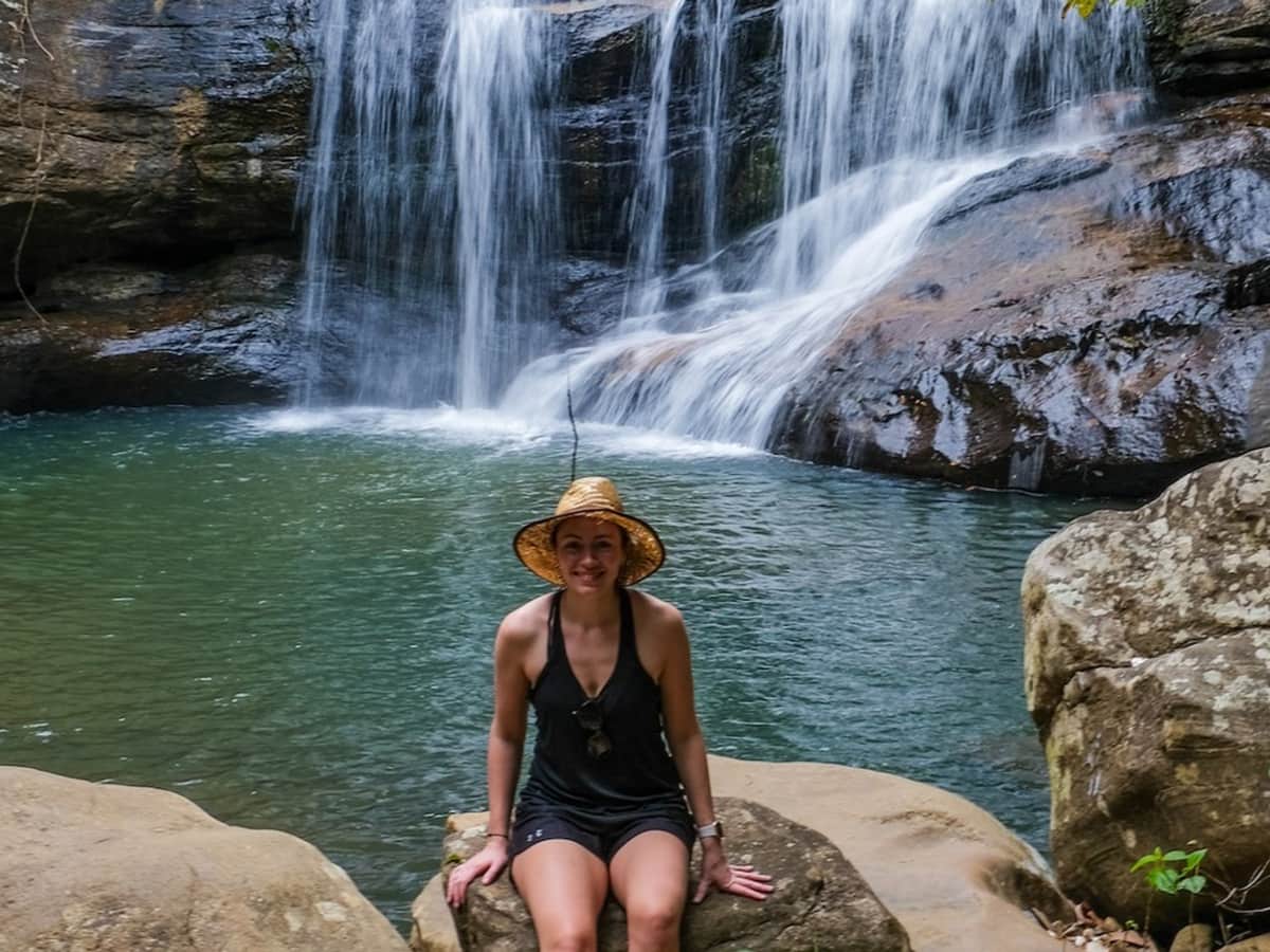 One of the five waterfalls, with its natural pool